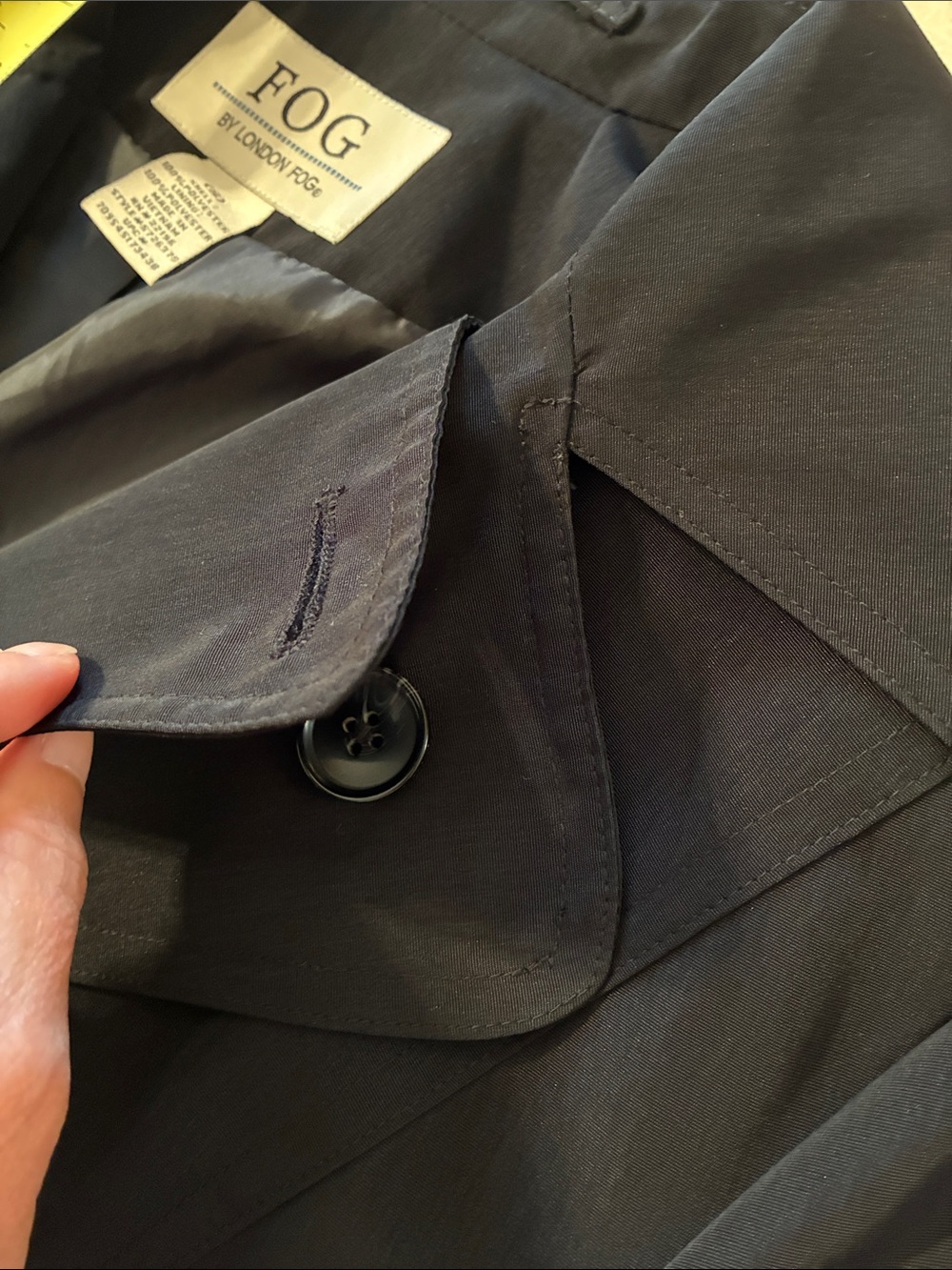 FOG by London Fog Classic Black Trench Coat with Belt - S - Picture 6 of 11